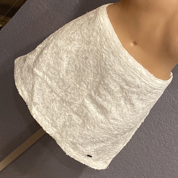 HOLLISTER - NWT - skirt: white sequin overlay mini w elastic waist & lining - L - Picture 16 of 16
